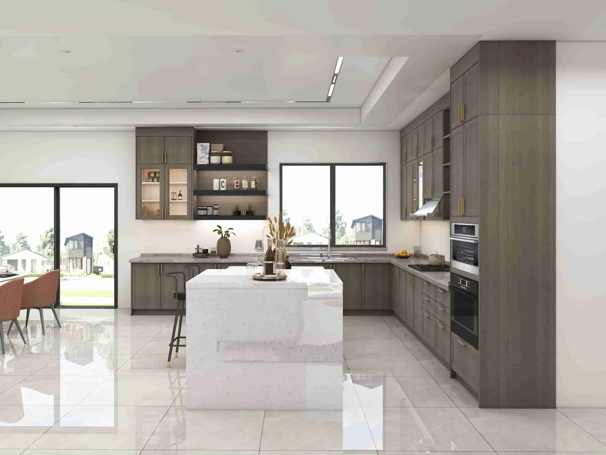 Classic Elegance Meets Contemporary Chic: A Kitchen Where Heritage and Innovation Converge 4 Bringing nature In bright kitchen spaces with dark wood accents