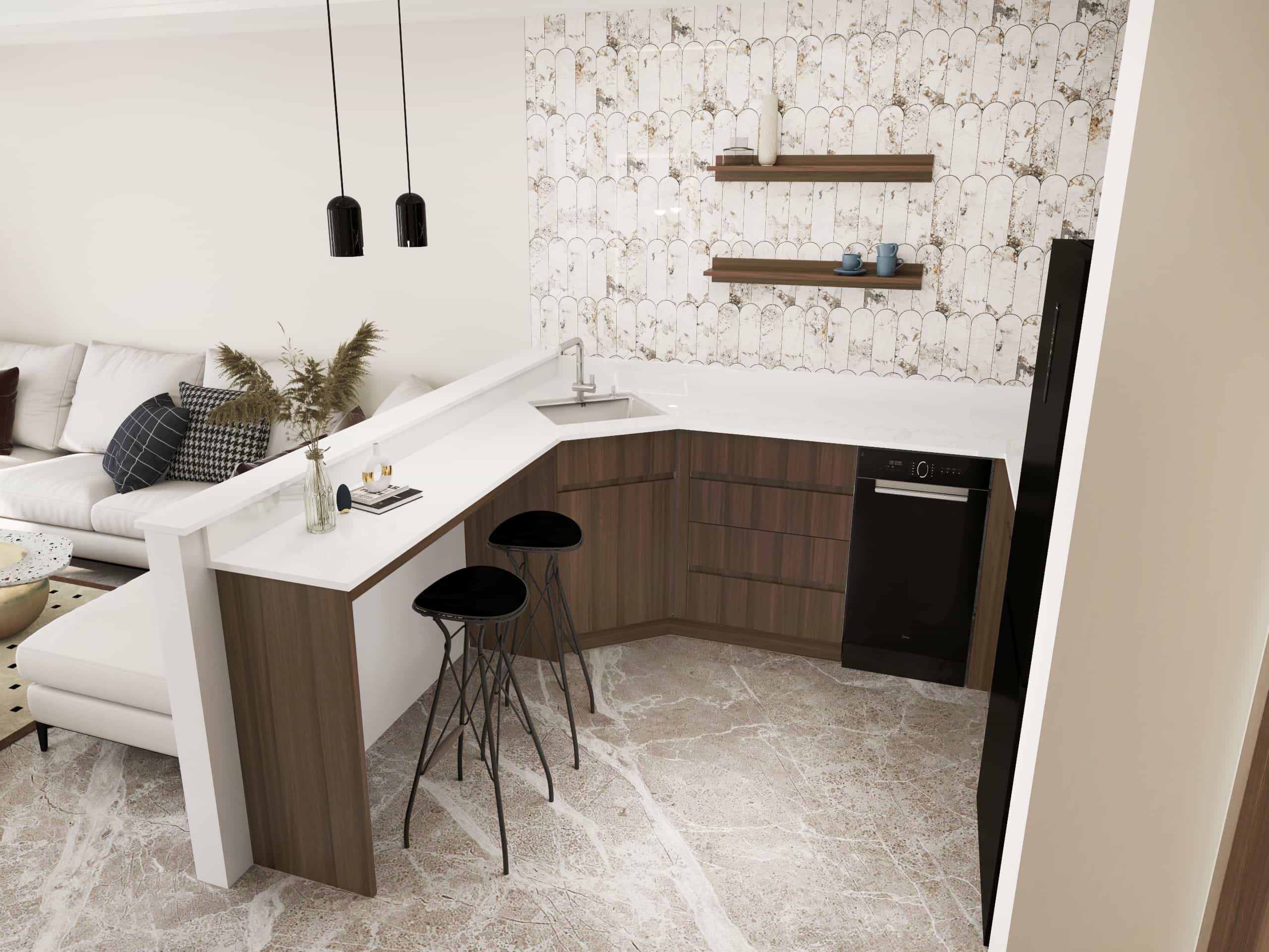 Modern-Brown-U-Shaped-Small-Kitchen-Cabinets-3