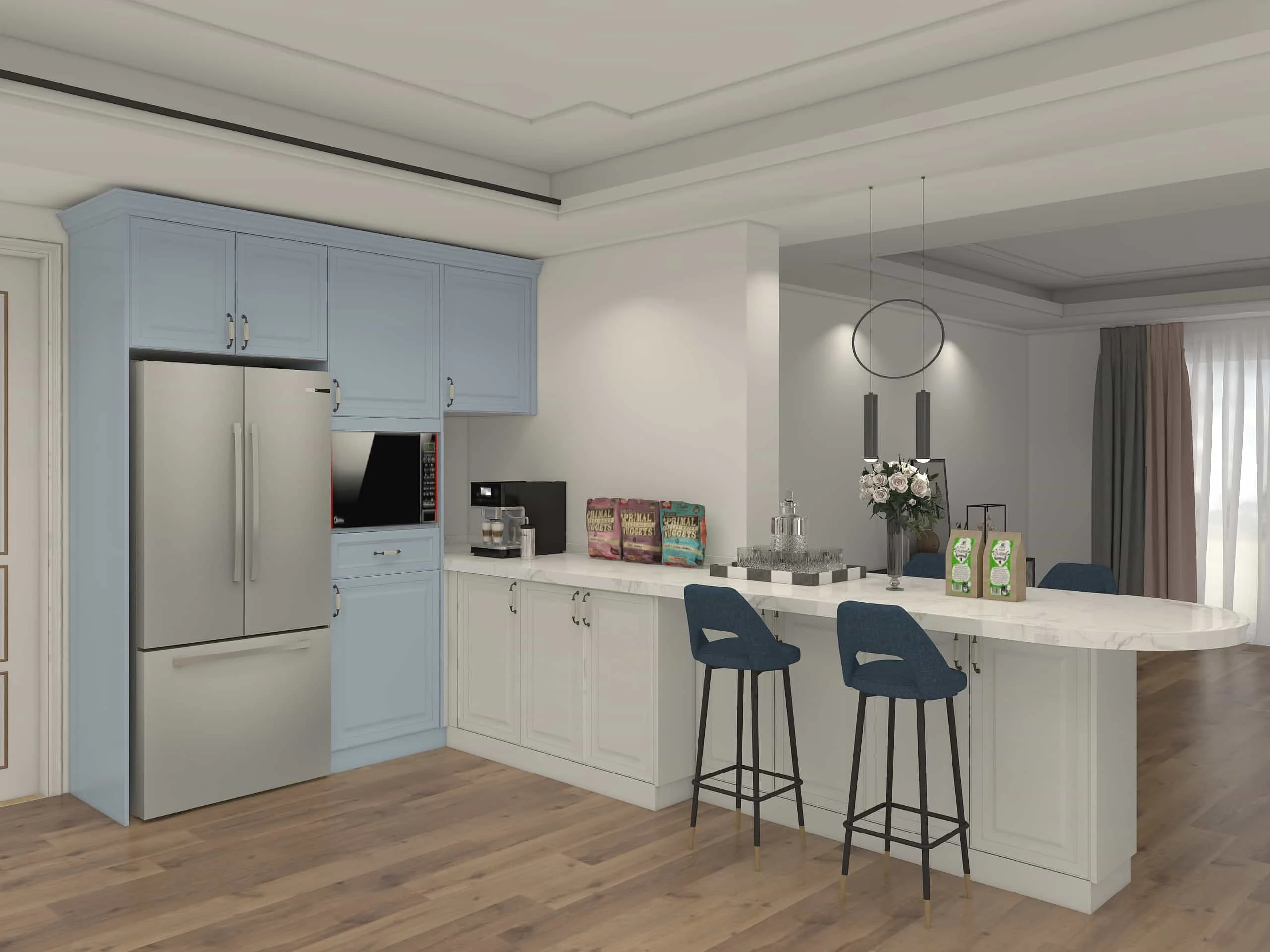 Modern Blue and White Shaker Kitchen Cabinets 3 Modern blue and white shaker kitchen cabinets