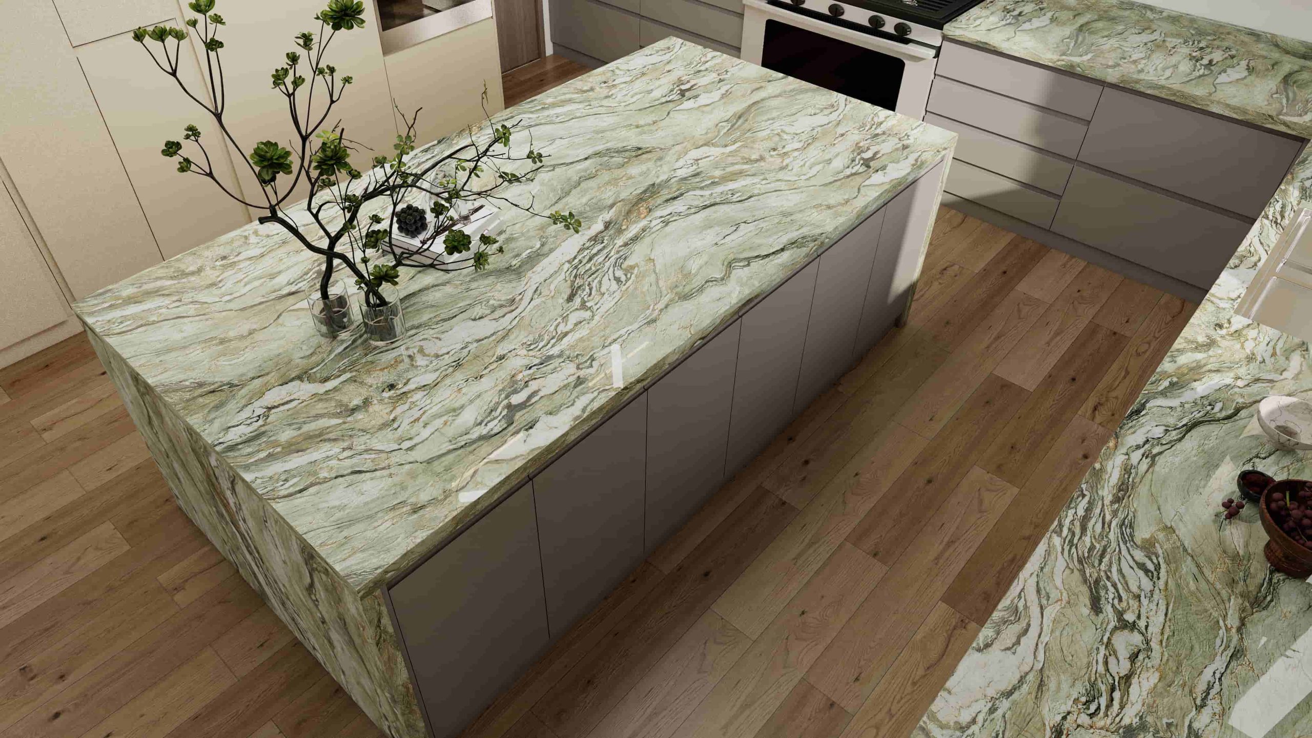 u-shaped-two-tone-kitchen-cabinets-with-marble-countertop-2