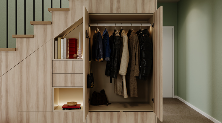 wardrobe under stairs
