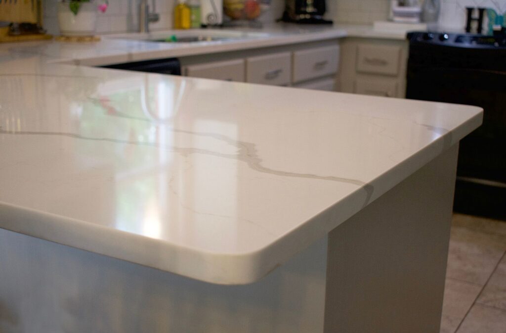 close up image of a quartz countertop