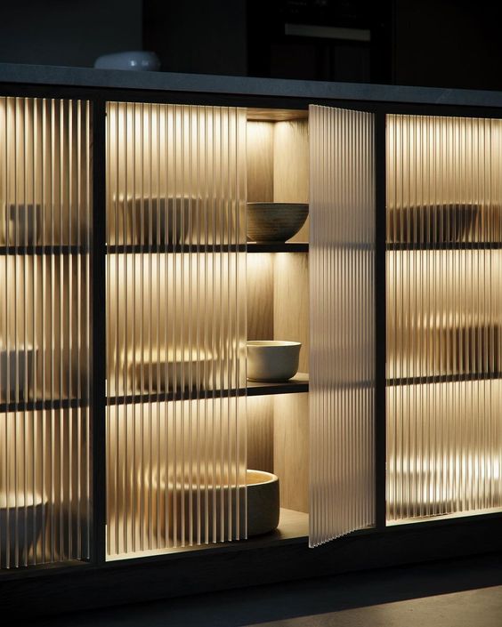 glass door with display kitchen cabinet