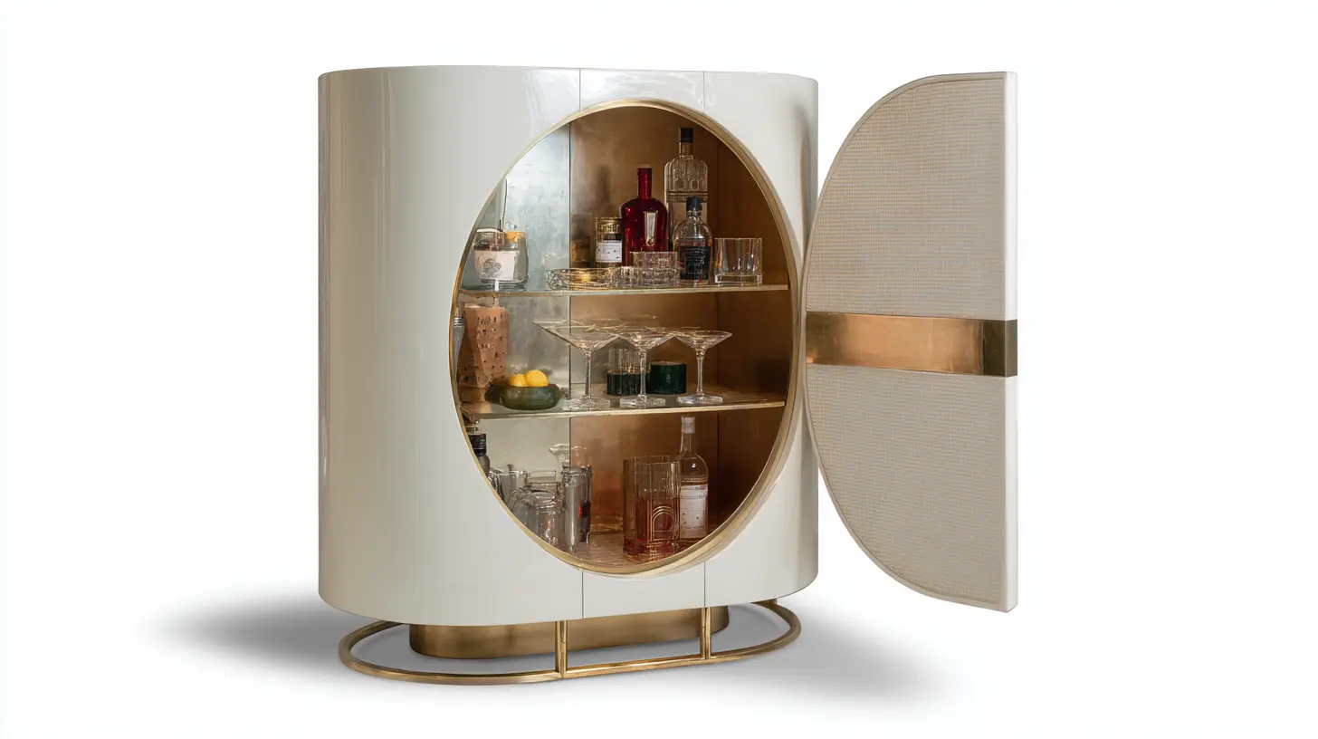 Modern Round Bar Cabinet