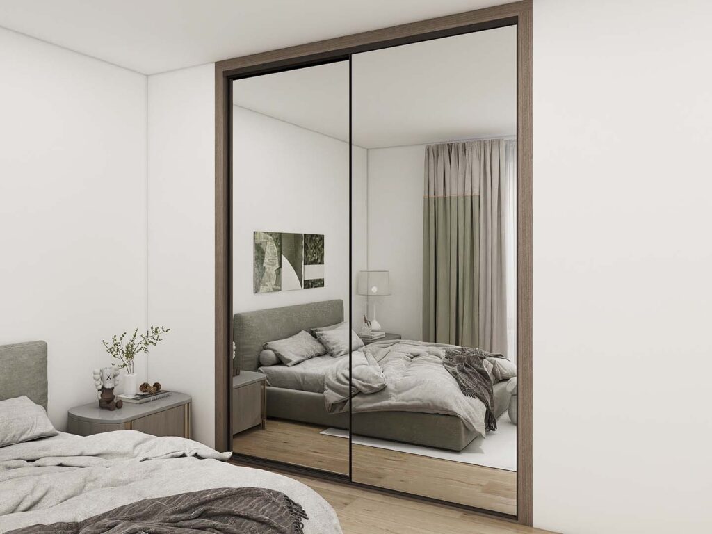 modern mirror sliding door wardrobe 2