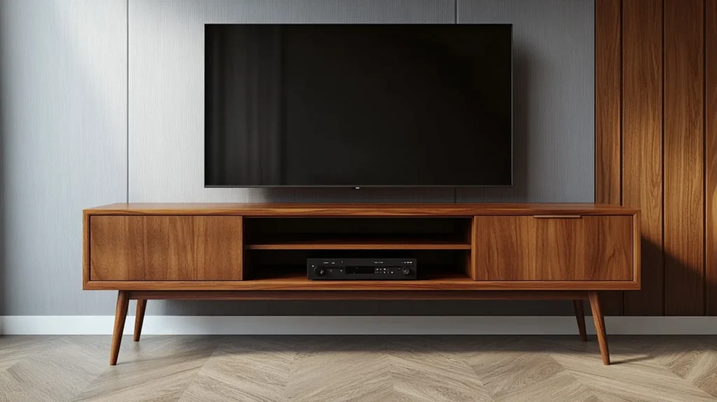 remmckp6646 A mid century modern TV cabinet with tapered wooden 37cf7a47 8731 4c1e 881e 642c6c619dc3