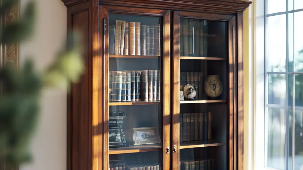 remmckp6646 A sturdy glass doored barrister bookcase showcasing bbf300c4 8ea2 4868 8049 87423a3969e6