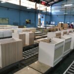 Tentang kami 12 Pre-assembled product line at PA Home's Indonesian kitchen cabinet factory