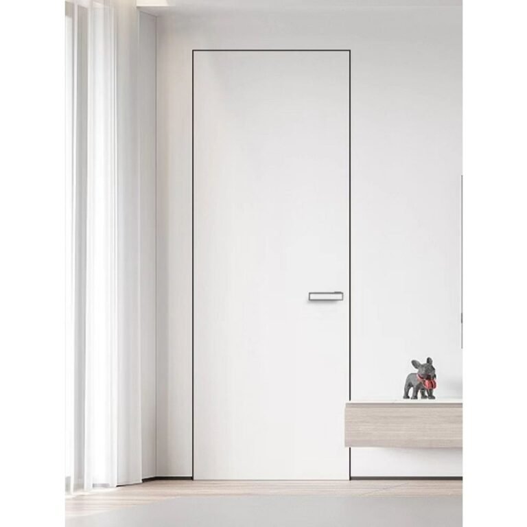 PAhome flush invisible interior door blending seamlessly with white wall
