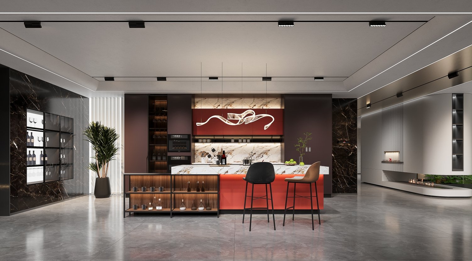kitchen case in PA home showroom