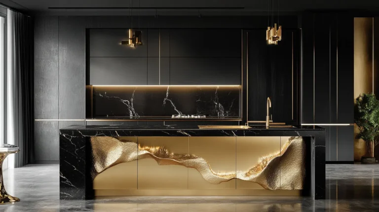 Blog 3 Black and Gold Kitchen Cabinets