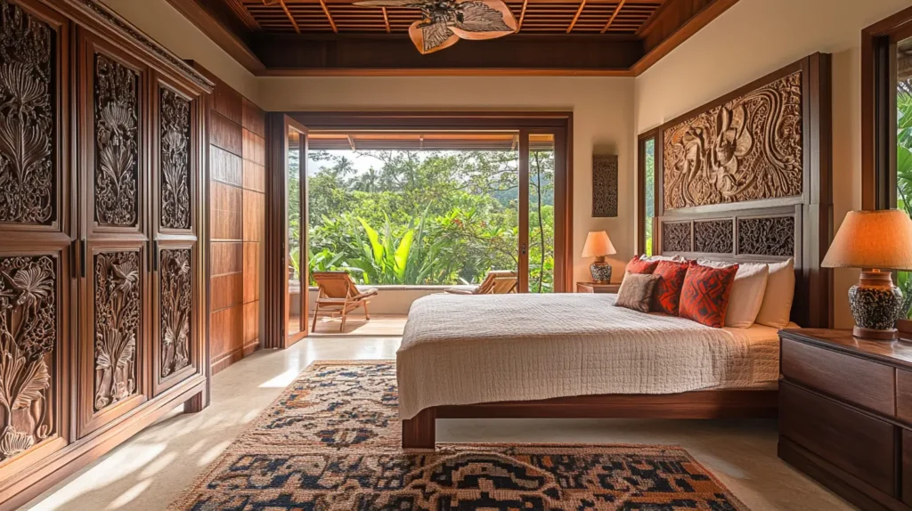 Bali-Inspired Carved Cabinets