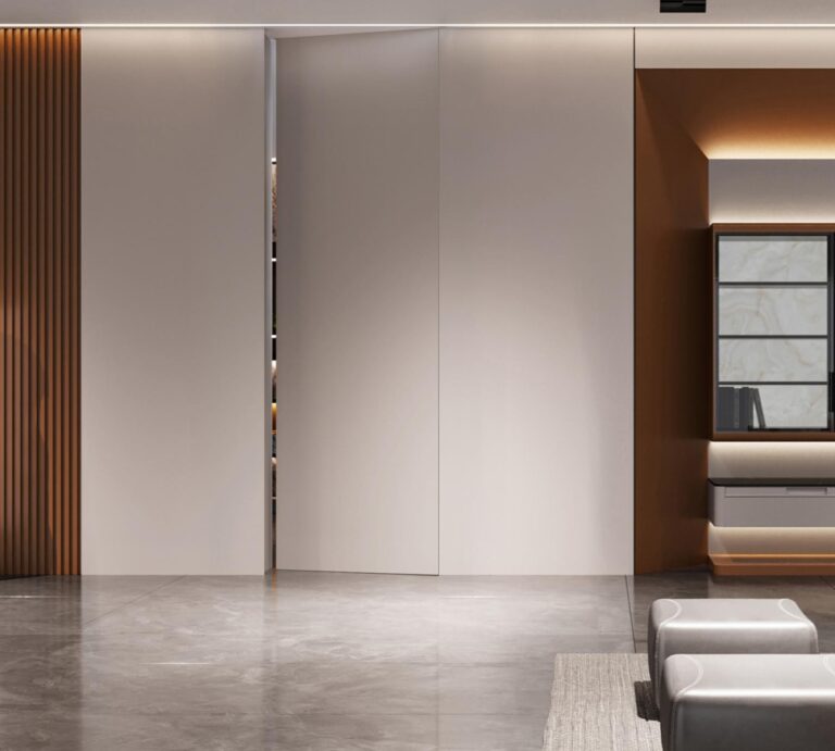 PAhome flush interior ecological invisible door blending seamlessly with white wall