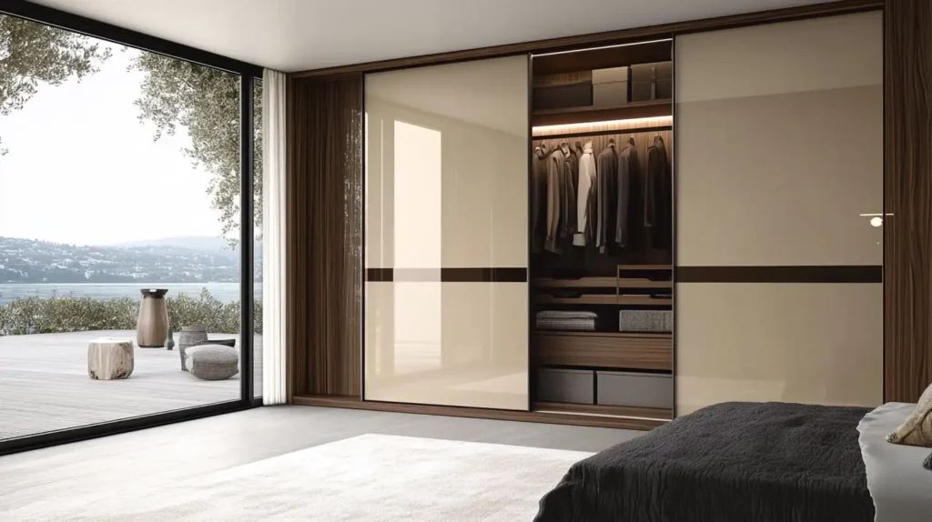 liding doors open smoothly without taking up any additional space.