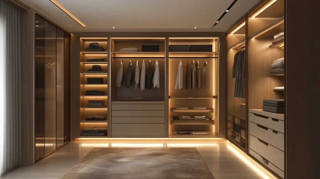 Wardrobe Designs with Integrated Lighting