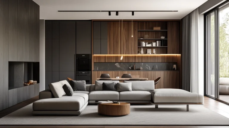 Warm Gray with Wooden Accents