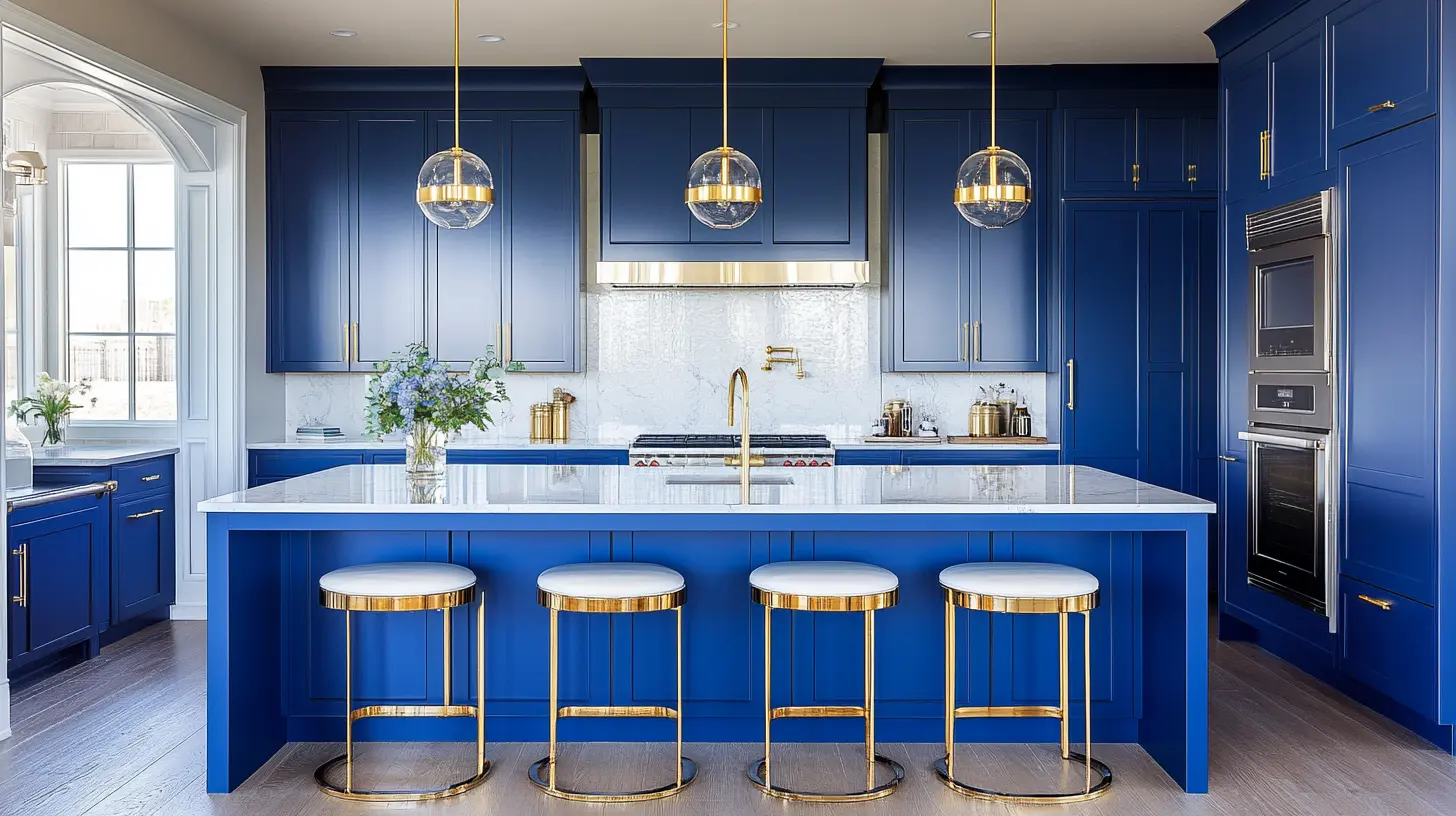 Royal Blue Kitchen Cabinets