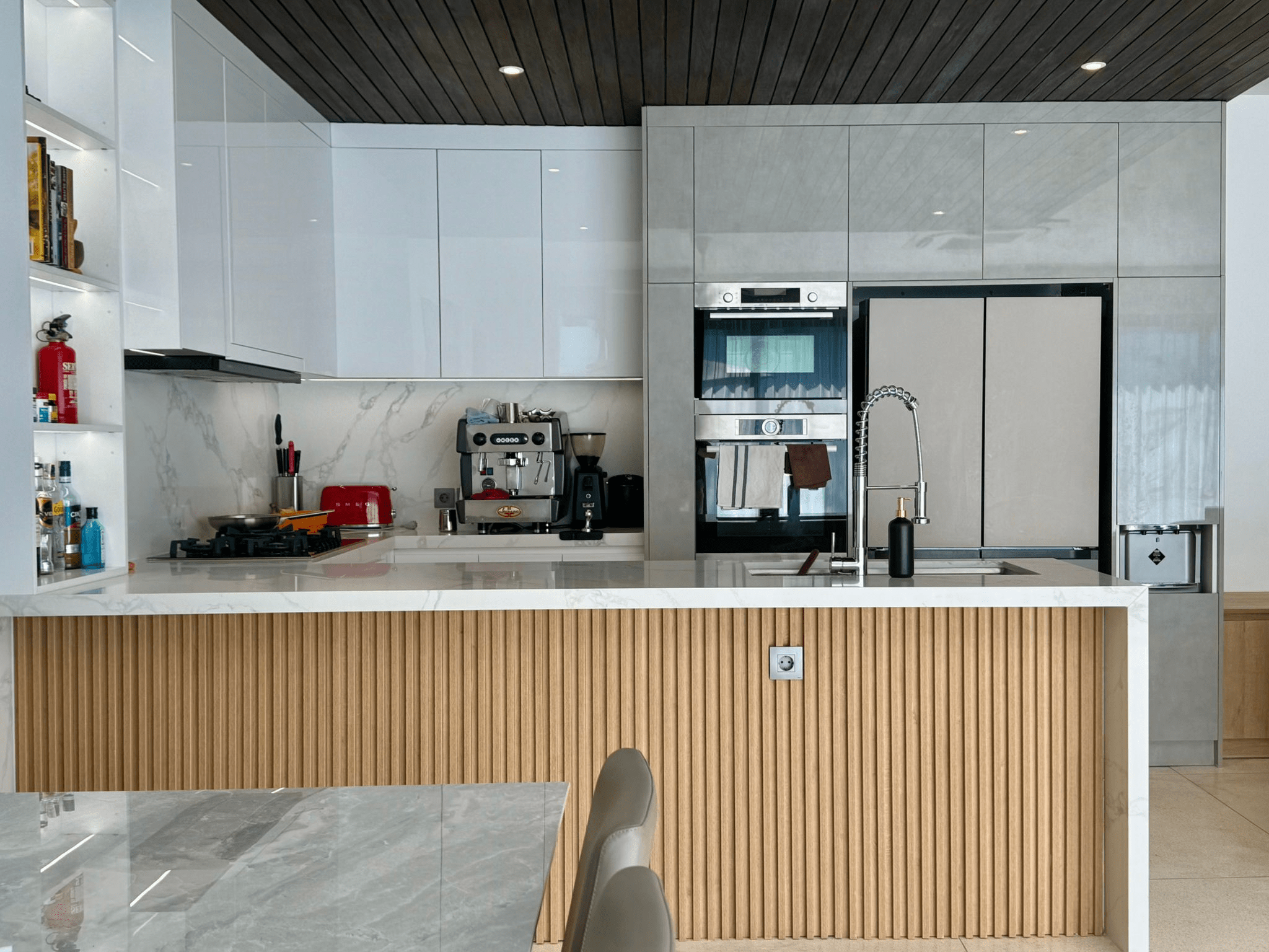 Balinese style Custom kitchen cabinet and design in a Bali home project.