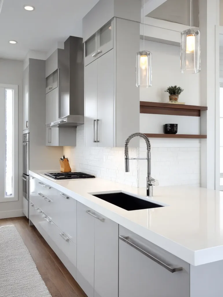 Modern Grey and White Kitchen Cabinets