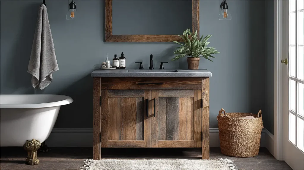 Distressed Wood Bathroom Vanity