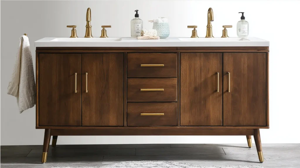 Mid-Century Modern Bathroom Vanity 60 Inch