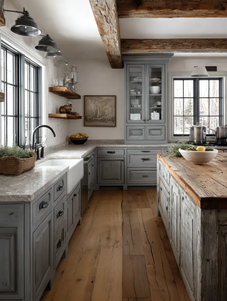 Rustic Grey Kitchen Cabinets