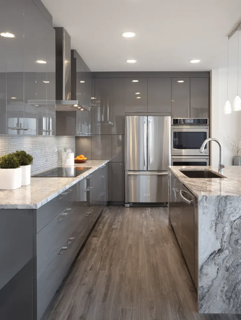 Contemporary Grey Kitchen Cabinets