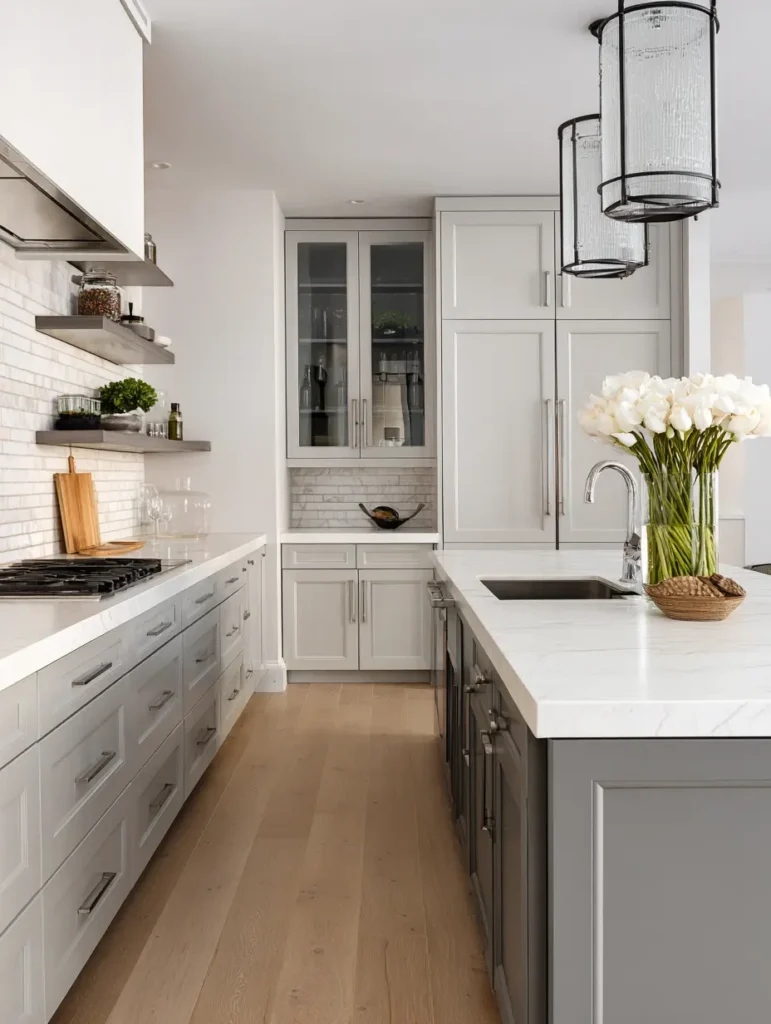 Two-Tone Grey Kitchen Cabinets