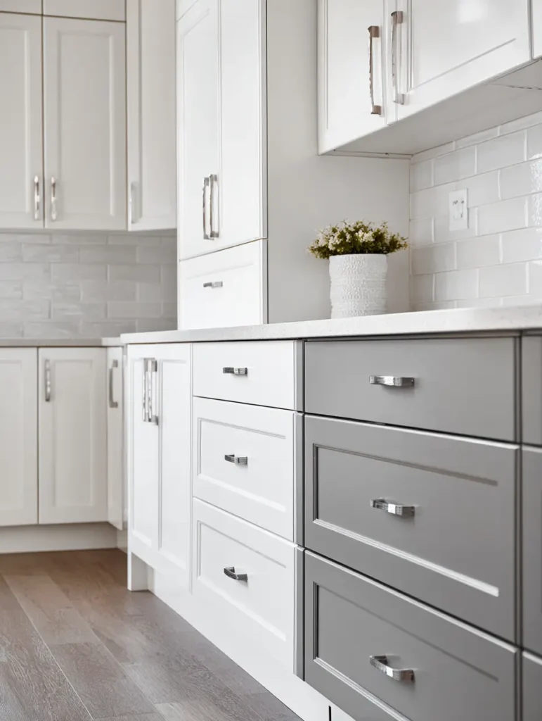 Grey and White Kitchen Cabinets