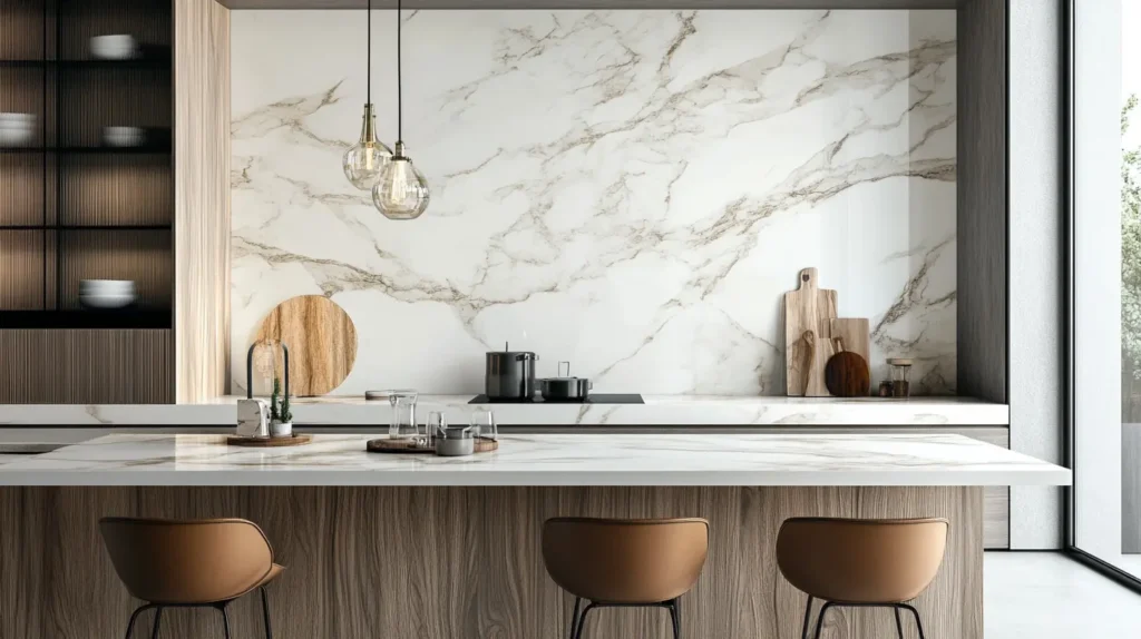 Marble-Look TilesModern Kitchen