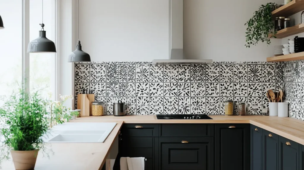 Choose geometric shapes, floral prints, or even Moroccan-inspired designs to create a one-of-a-kind backsplash that stands out.