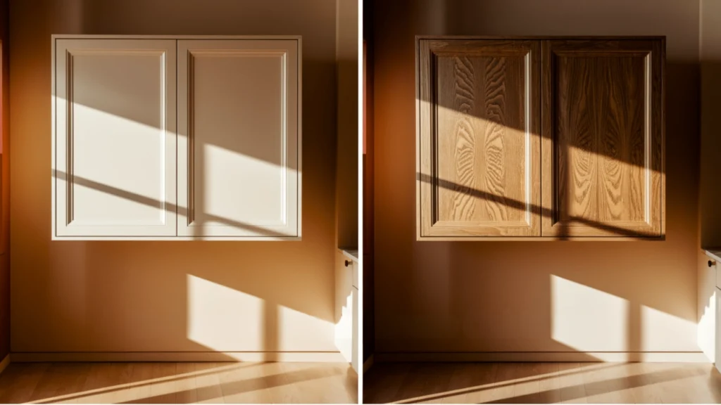 Melamine vs Laminate Cabinets:Which Is More Durable and Affordable ? 1 Melamine vs Laminate Thermofoil Wood MDF Cabinets