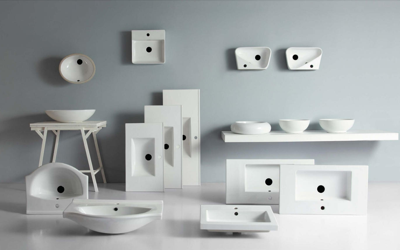 multiple styles of ceramic sanitary ware countertop basins