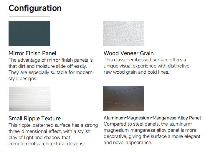Foam Board Insulation Garage Door 2 Foam board insulation garage door options with various textures including mirror finish, wood grain, and ripple texture.