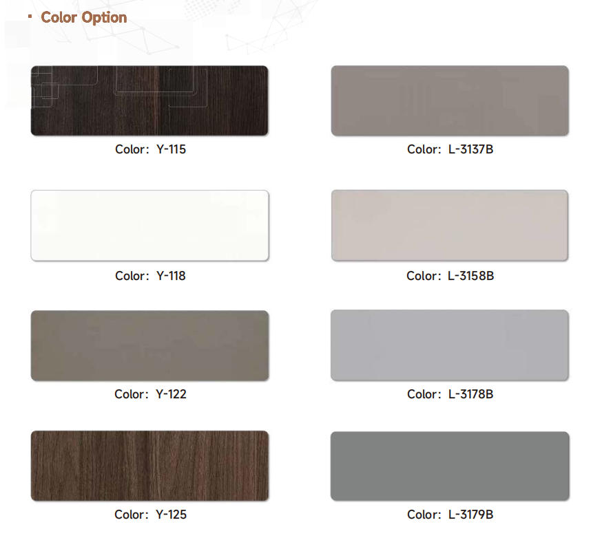Color options for invisible doors, featuring wood finishes and neutral tones