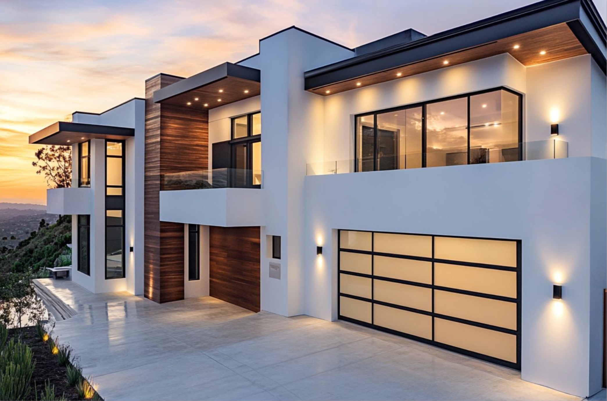 Aluminum Tempered Glass Garage Door 1 Elegant tempered glass garage door with clear glass and black frame.