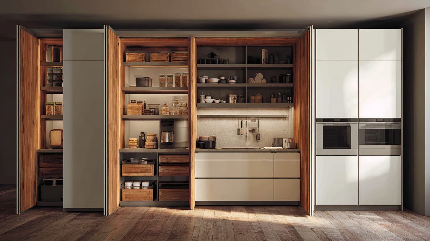 Lemari Kabinet Dapur Dengan Rak Penyimpanan Ganda