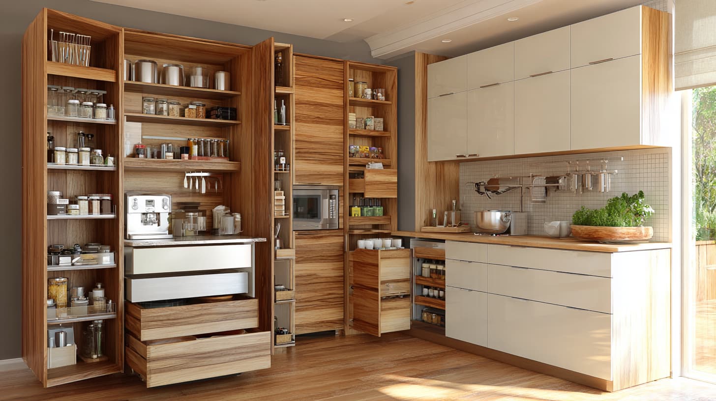 Lemari Kabinet Dapur Dengan Desain Multi-Fungsi