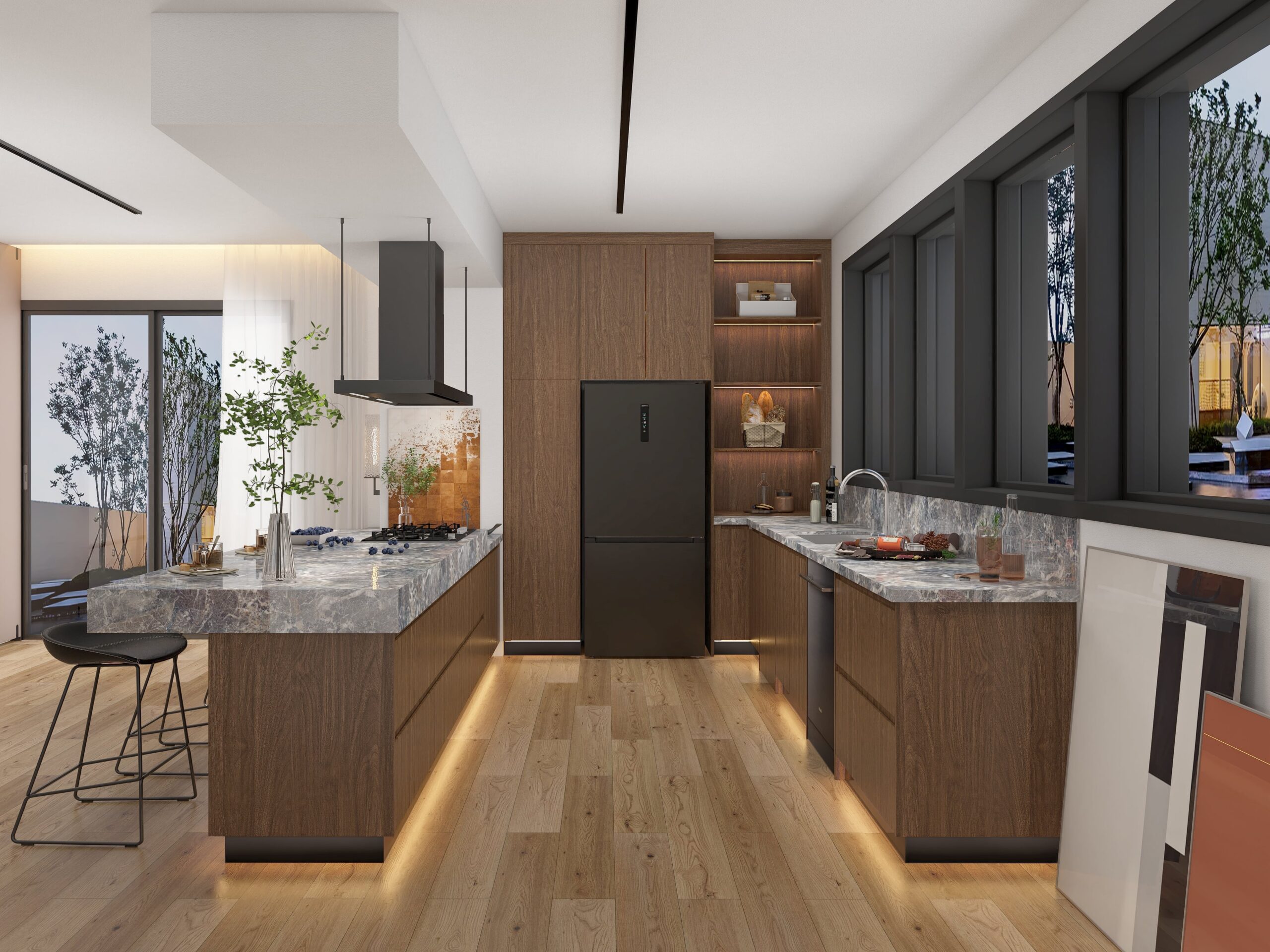 Melamines Kitchen Cabinets 13 deep-wood-grain-melamine cabinets-2