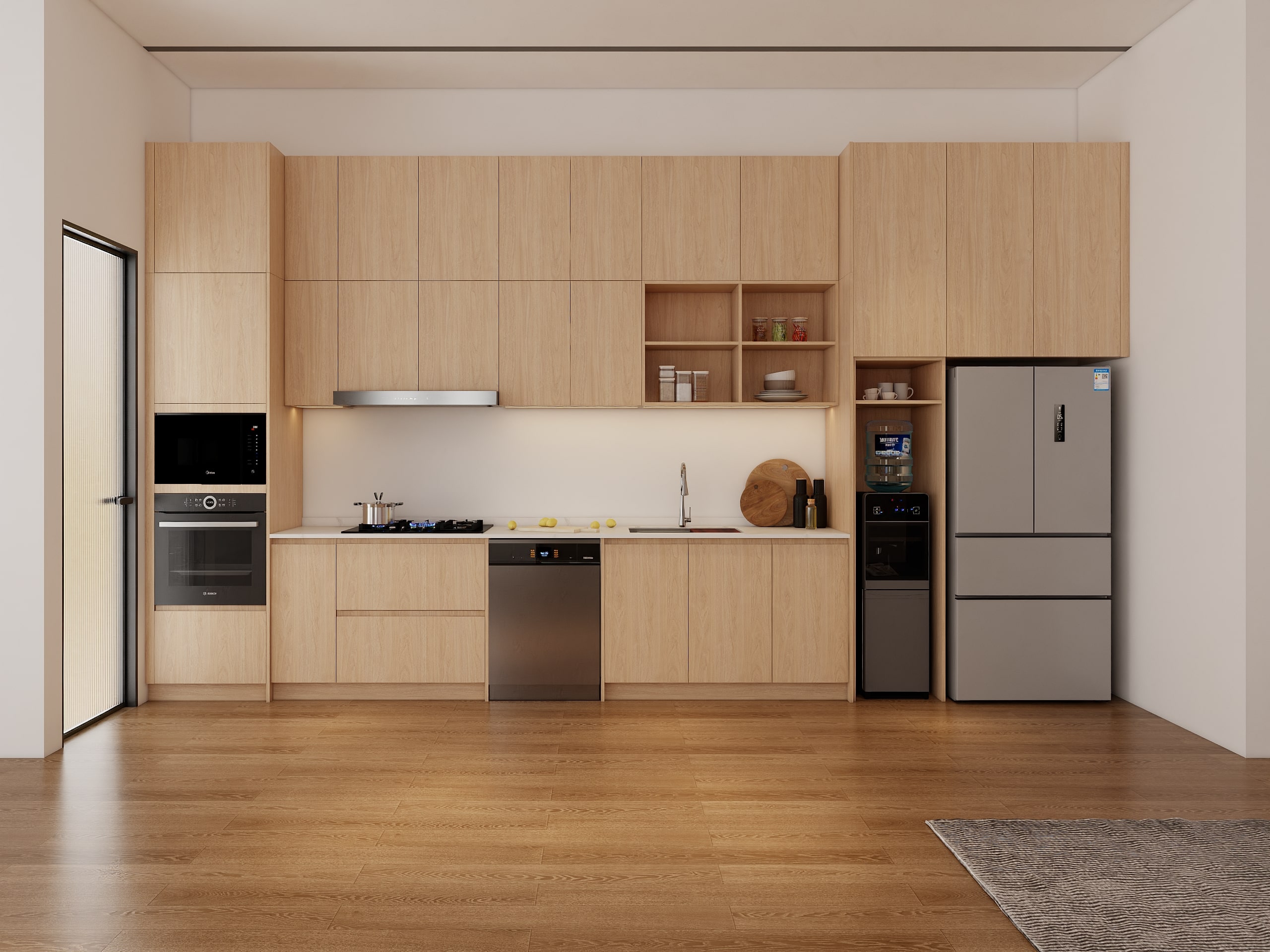 Melamines Kitchen Cabinets 9 light-wood-grain-melamine cabinets-2