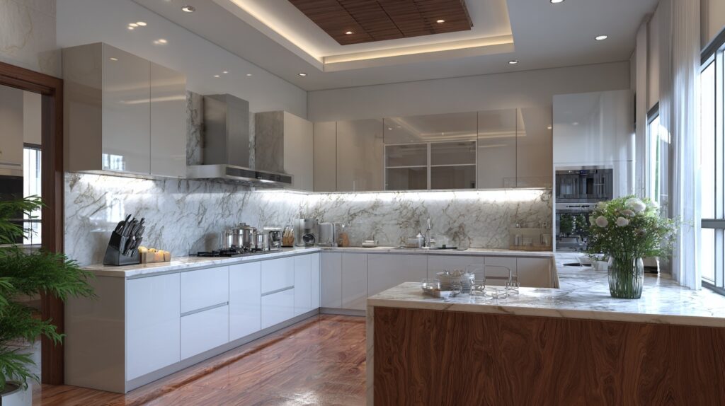 u shaped kitchen layout 2