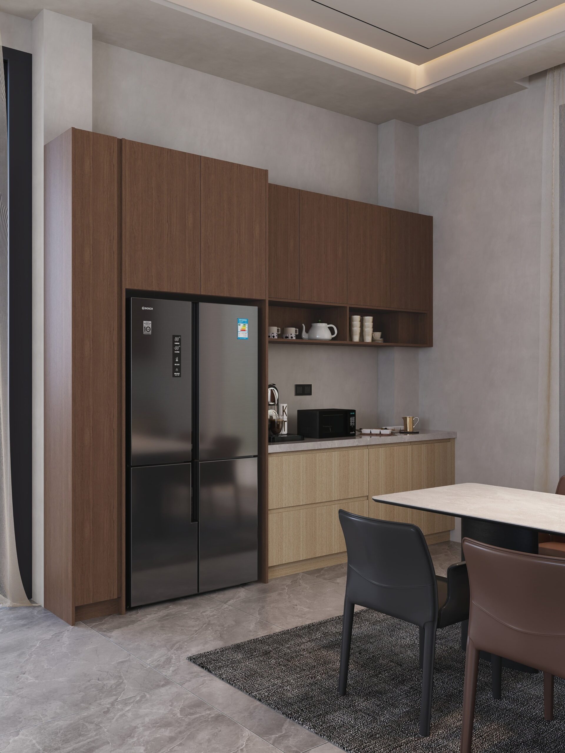 Real Wood Veneer Kitchen Cabinets 12 wood-veneer-cabinet-with-melamine-cabinet-1