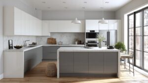 Best Wall Colors to Pair with Grey Kitchen Cabinets for Stylish Spaces 13 Modern kitchen with sleek cabinetry.