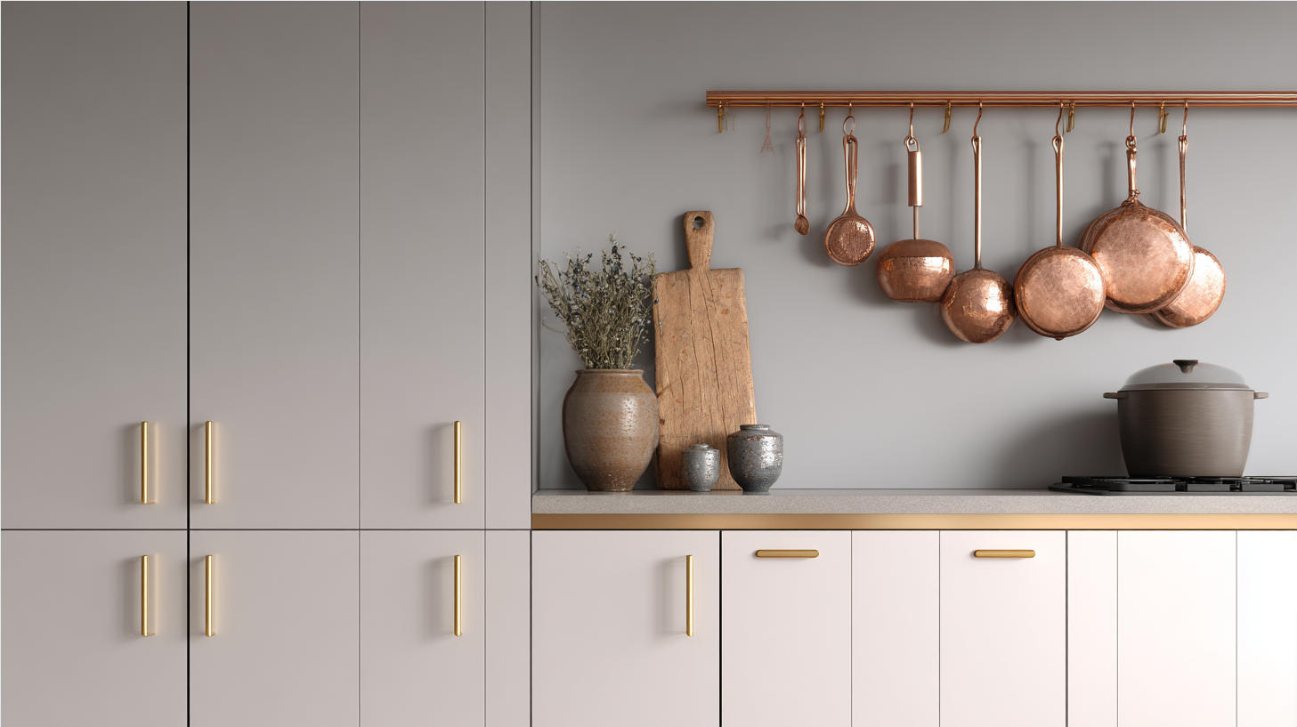 Floor-to-ceiling custom small kitchen cabinet