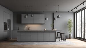 Best Wall Colors to Pair with Grey Kitchen Cabinets for Stylish Spaces 9 Modern kitchen with sleek cabinetry.