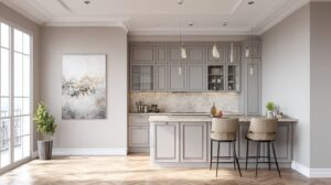 Best Wall Colors to Pair with Grey Kitchen Cabinets for Stylish Spaces 2 Warm_Neutrals_Taupe_Wall_Pair_with_Grey_Kitchen-cabinet