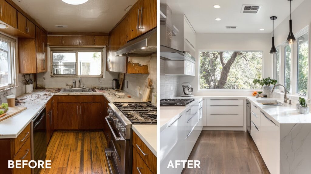 Kitchen Remodels Before and After Gally 1 Full kitchen remodel results