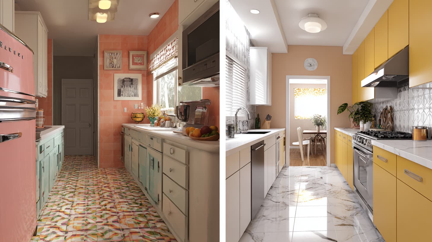 Kitchen Remodels Before and After Gally 4 Kitchen overhaul comparison