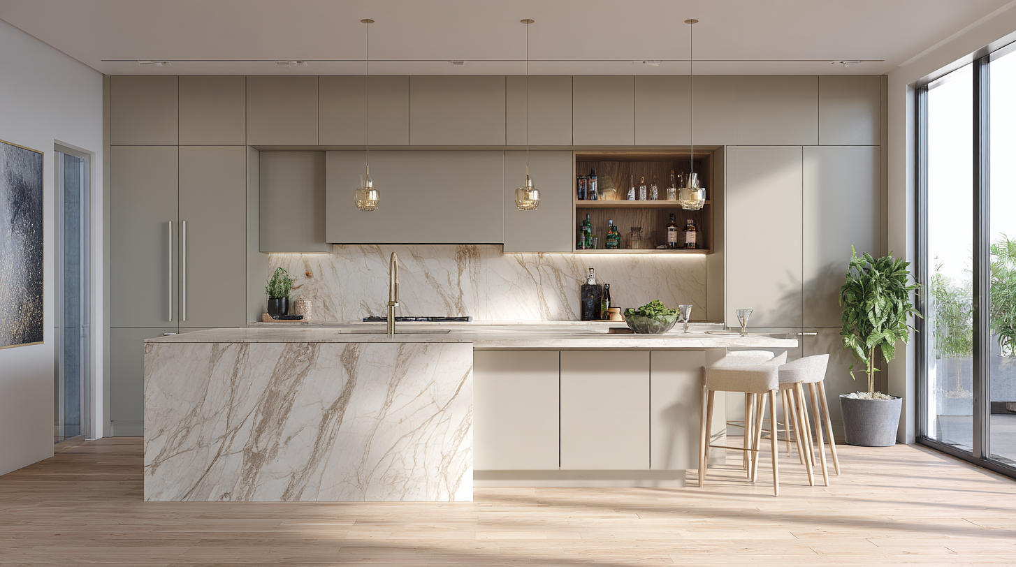 10 Ide Lemari Dapur Abu-abu Modern Terbaik