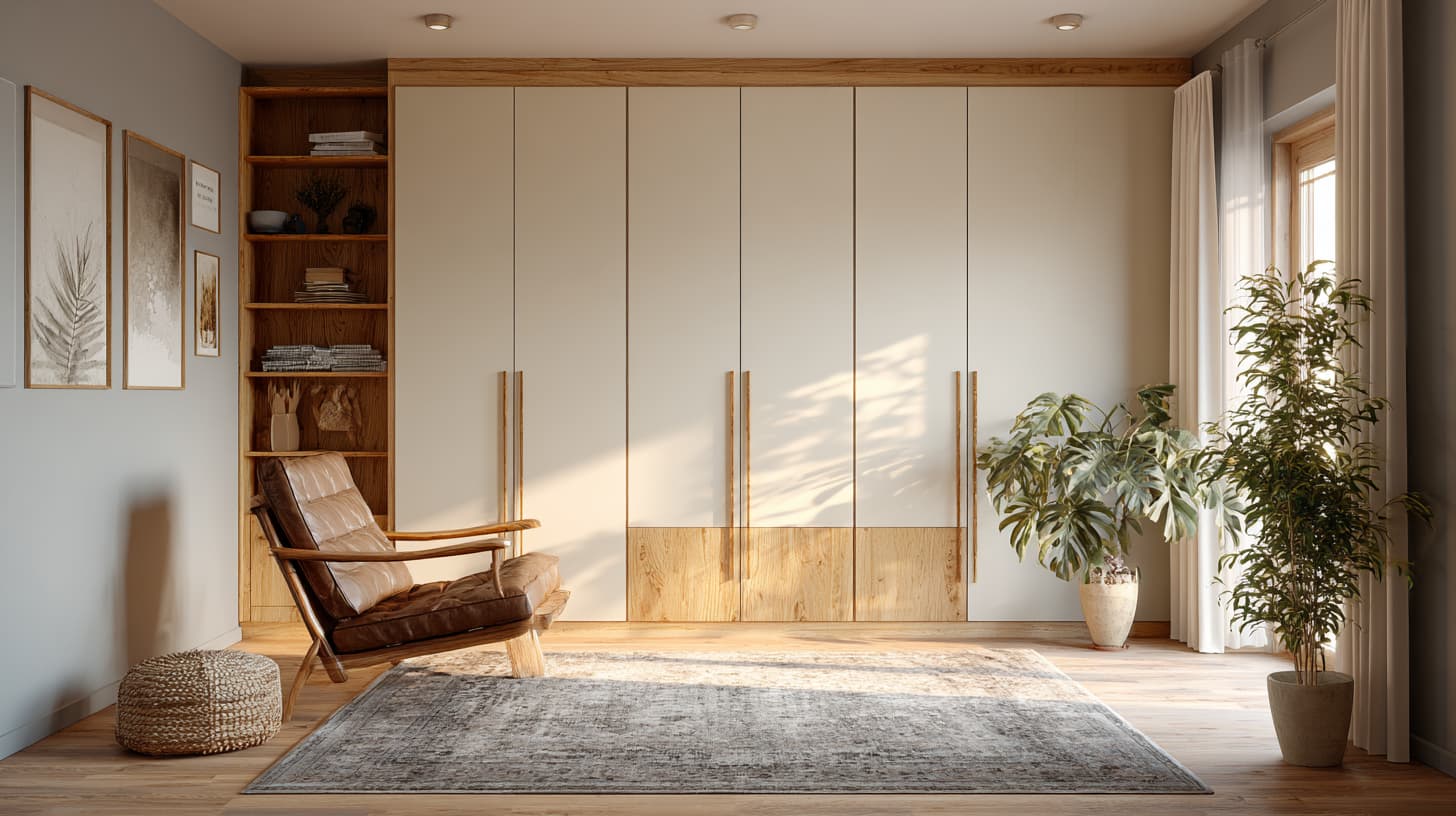 Wardrobe Color Ideas 2025: Creative and Stylish Design Trends for Your Home in in Indonesia 3 Cream and Light Wood Tones wardrobes